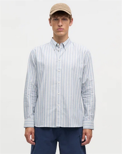 Mads Nørgaard - Oxford Sune Stripe Skjorte - Bright Cobalt 